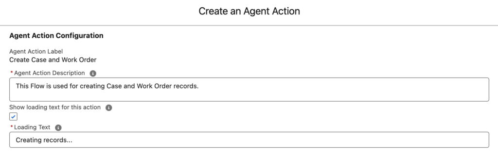 Configuring the Agent Action