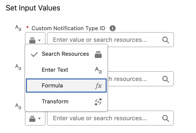 Formula and Transform Modes