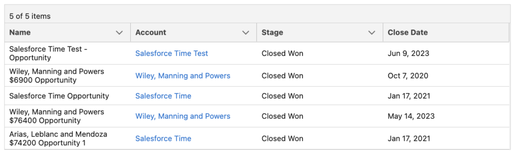 Display Clickable Record Names