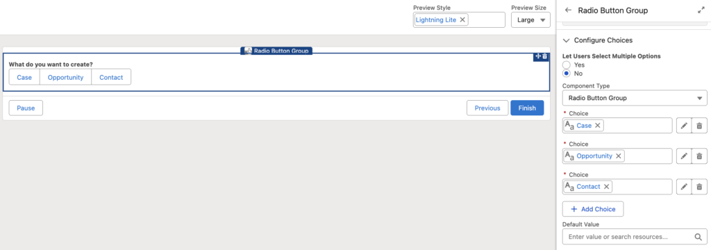 Radio Button Group Component