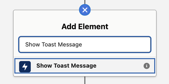 Show Toast Message Action