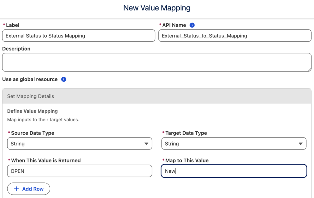 Creating a New Global Flow Resource