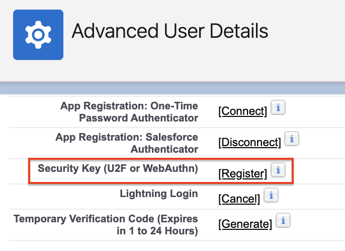 Registering a Security Key