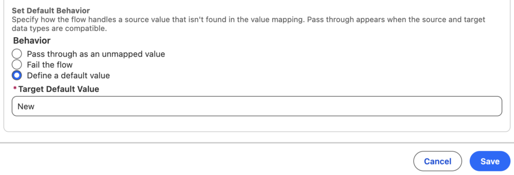 Set Default Behavior