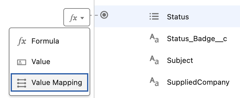 Value Mapping Option