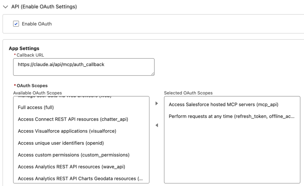 Enable OAuth