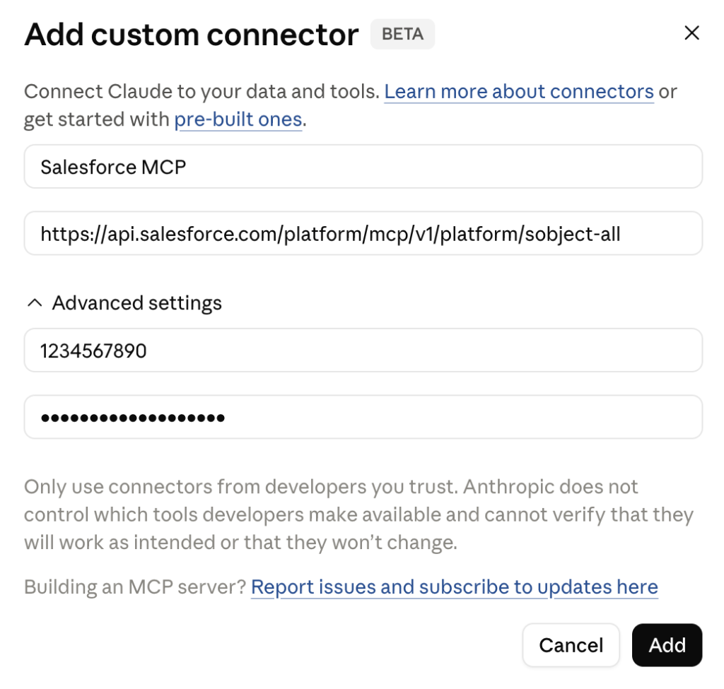 Add Custom Connector to Claude