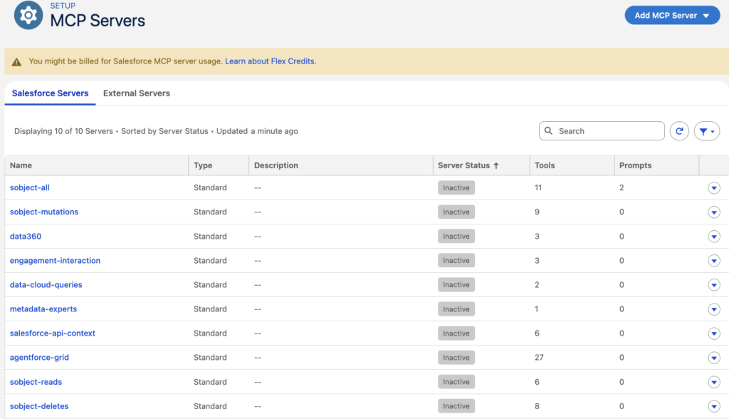 Salesforce Hosted MCP Servers