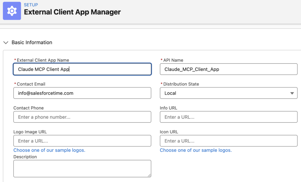 New External Client App