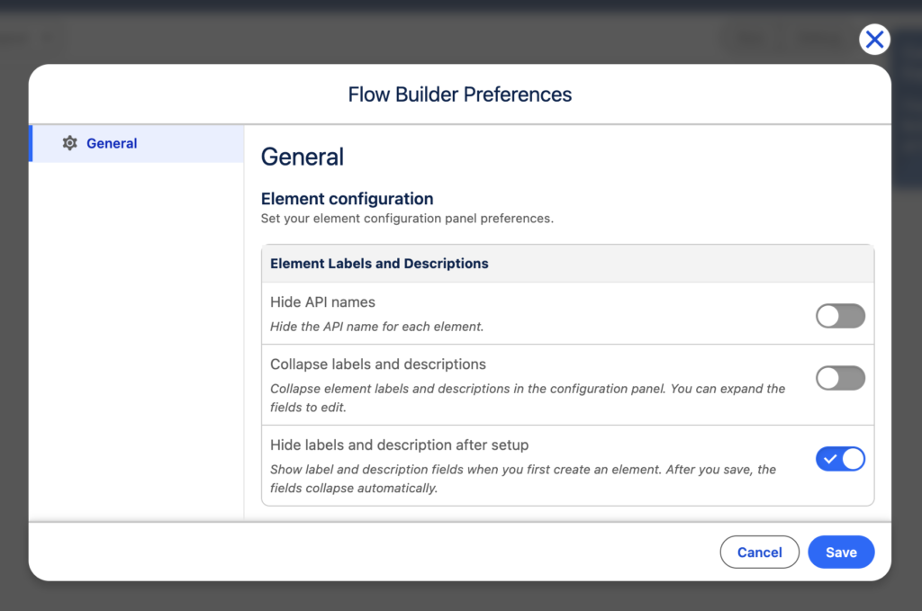 Flow Builder Preferences