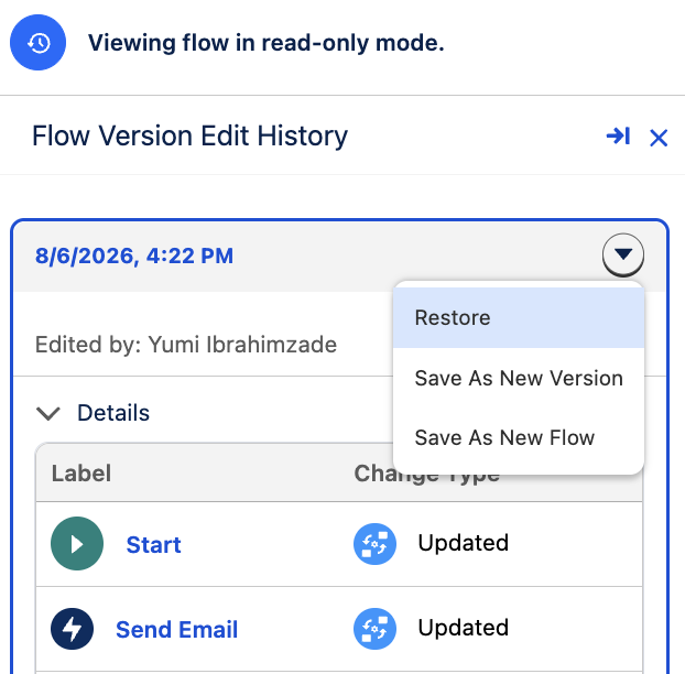 Edit History Options