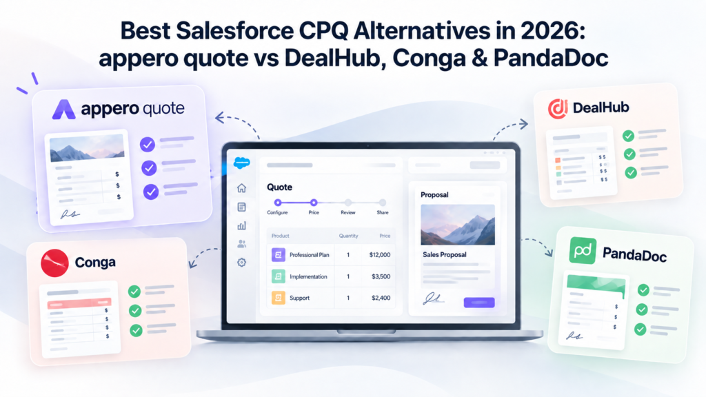 Best Salesforce CPQ Alternatives in 2026: appero quote vs DealHub, Conga & PandaDoc