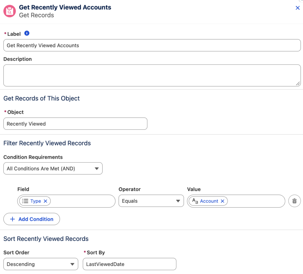 Get Recently Viewed Account Records