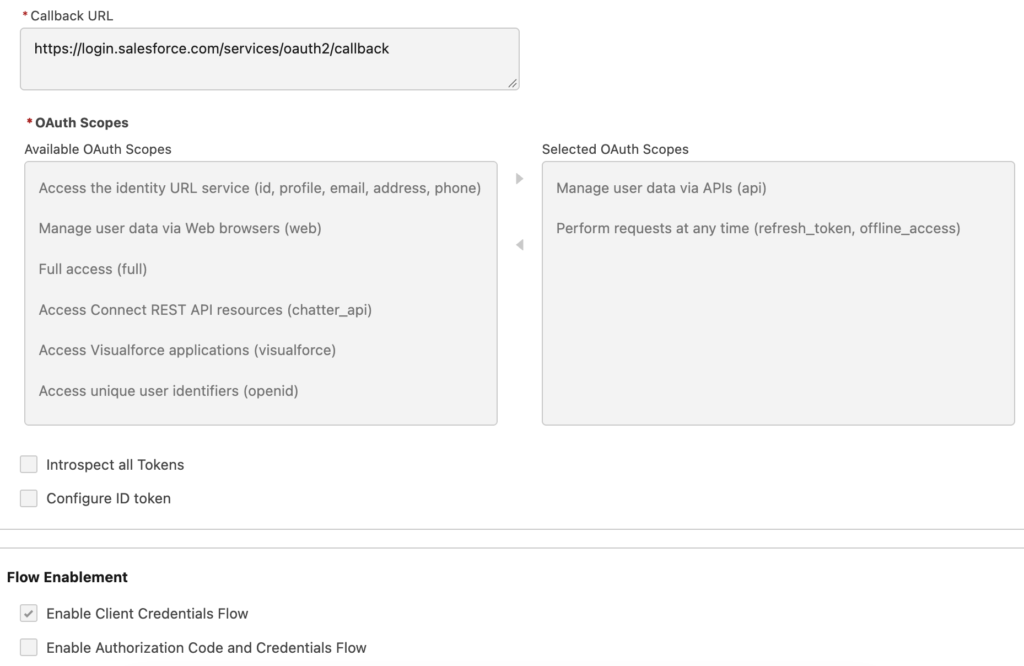 External Client App Configuration