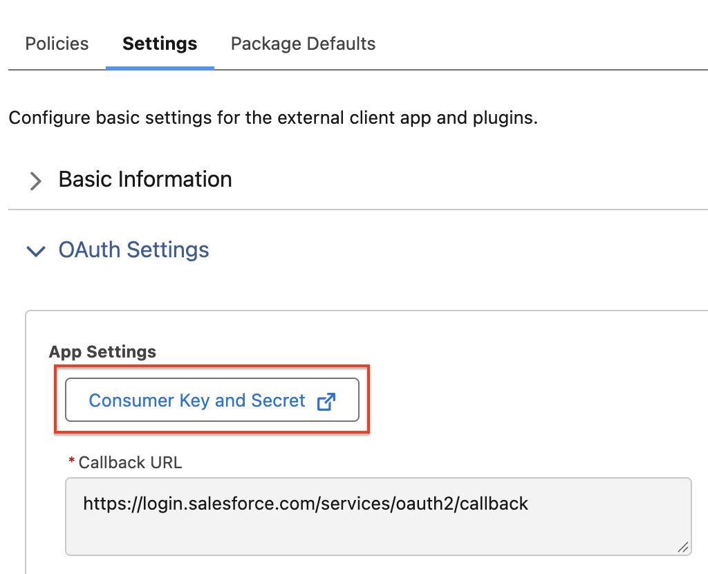 Consumer Key and Secret
